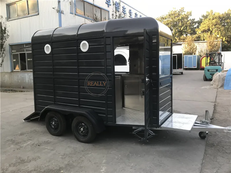 Multifunction Camp Horse Food Trailer Van Coffee Kiosk Cart Hot Dog Bubble Tea Mobile Ice Cream Food Cart for Sale