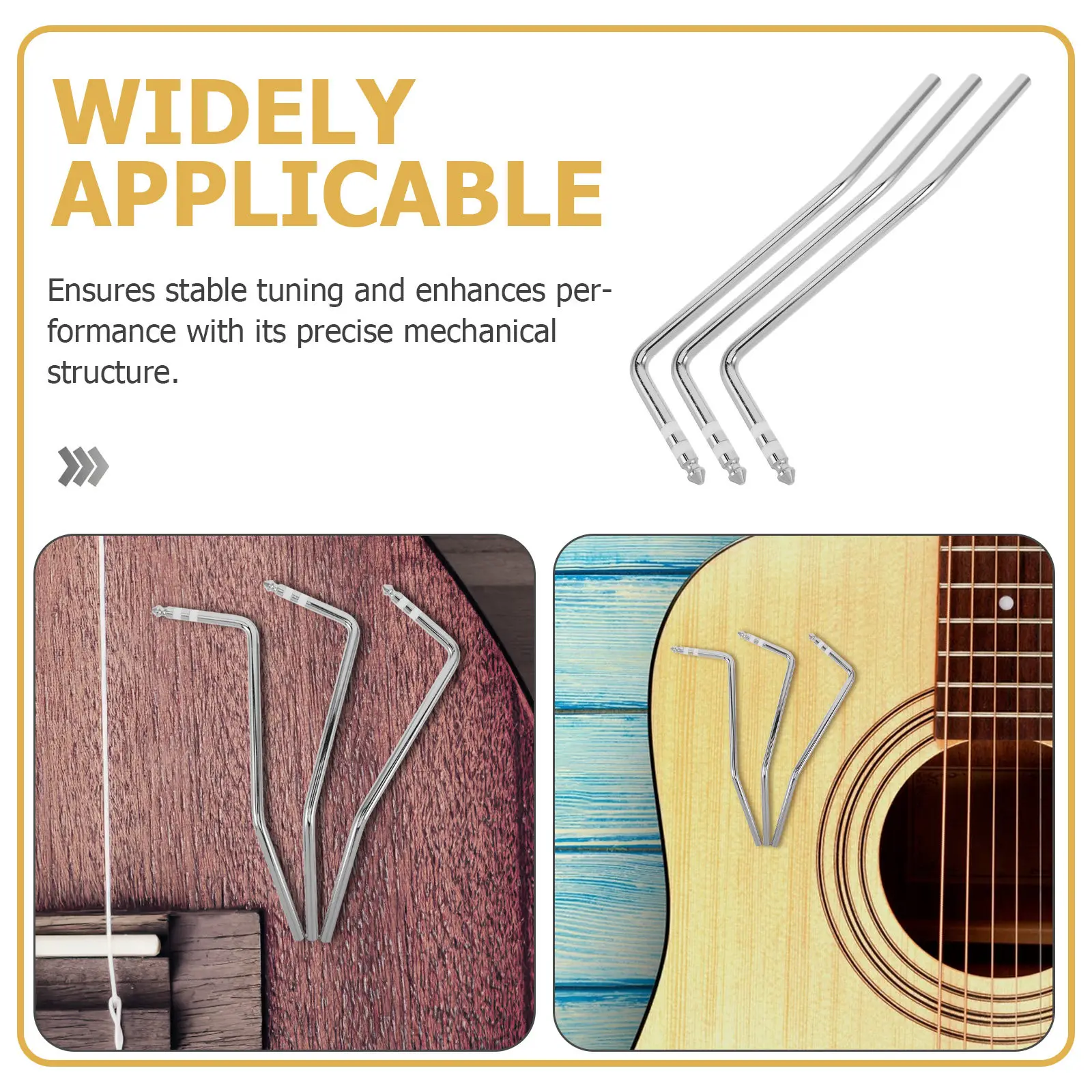 3Pcs Electric Guitar Vibrato Arm Black Tremolo Bar Set Smooth Pitch Modulation Stable Tuning Replacement Whammy Bar Accessory