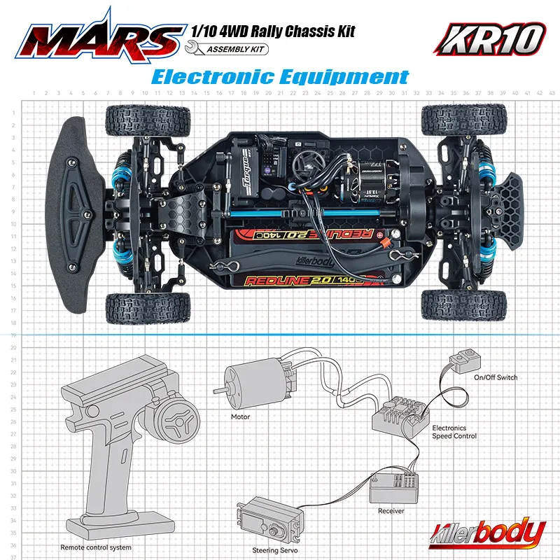 Killerbody MARS 1/10 KR10 4WD Rally Chassis Kit Universal Rally