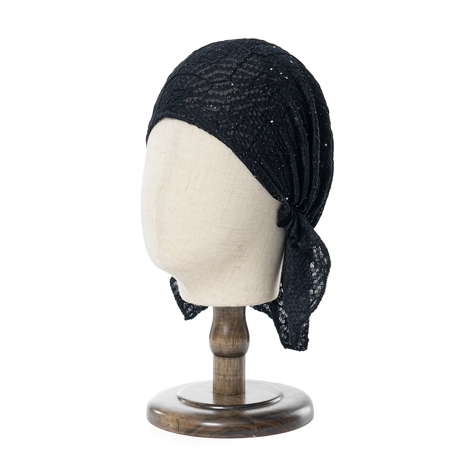 Nieuwe Moslim Lovertjes Elasticiteit Hoofddoek Tulband Vrouwen India Hoofd Wrap Hoeden Kanker Bandana Haar Accessoires Chemo Beanies Caps