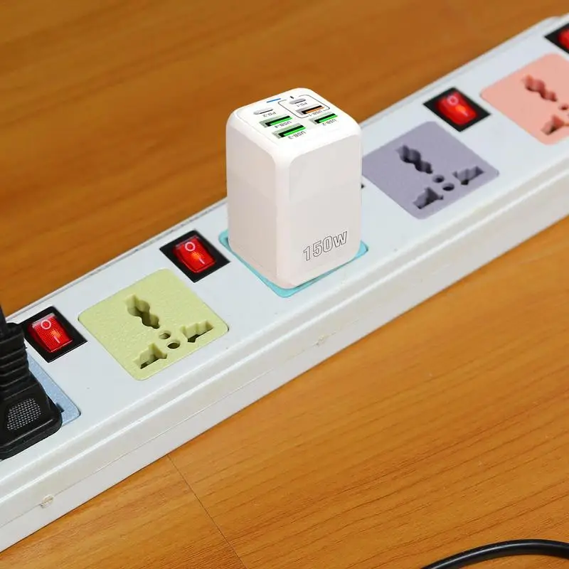 USB محطة شحن المحور 6 منافذ محطة شحن سريع شاحن قطاع محول محطة شحن سريع متعدد المنافذ USB مكعب محول