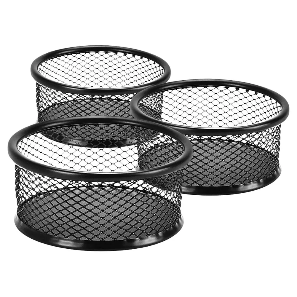 3Pcs Mesh Paper Clip Holder Metal Organizer for Desk Home Office School Black Mesh Paper Clip Holder Office Supplies Dispensers