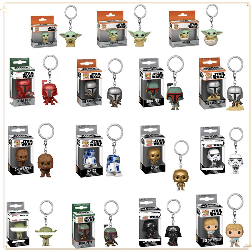 

FUNKO POP Star Wars Keychain Classic Doll Cute Yoda Chewbacca Luke Birthday Gift Keychain Christmas Festival Backpack Pendant