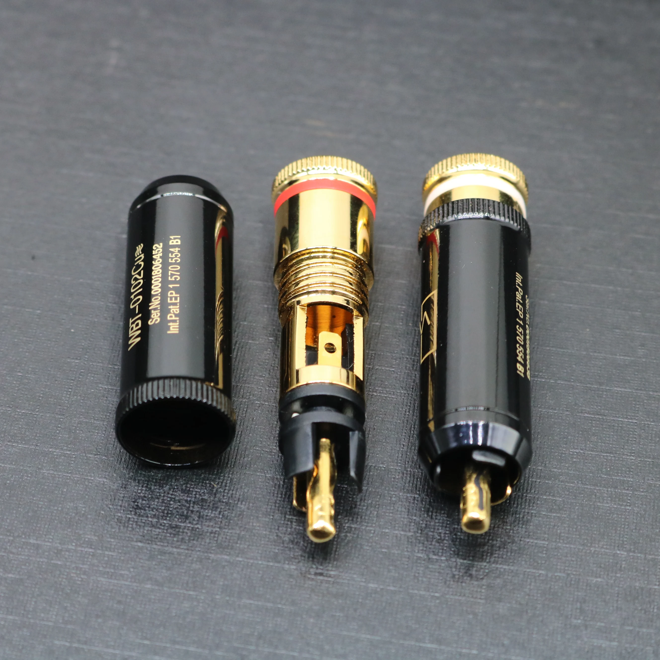 German Imported WBT-0102cu Purple Copper Gold-Plated RCA Lotus Plug Connector RCA Signal Cable  Plug Burning Sound Accessories