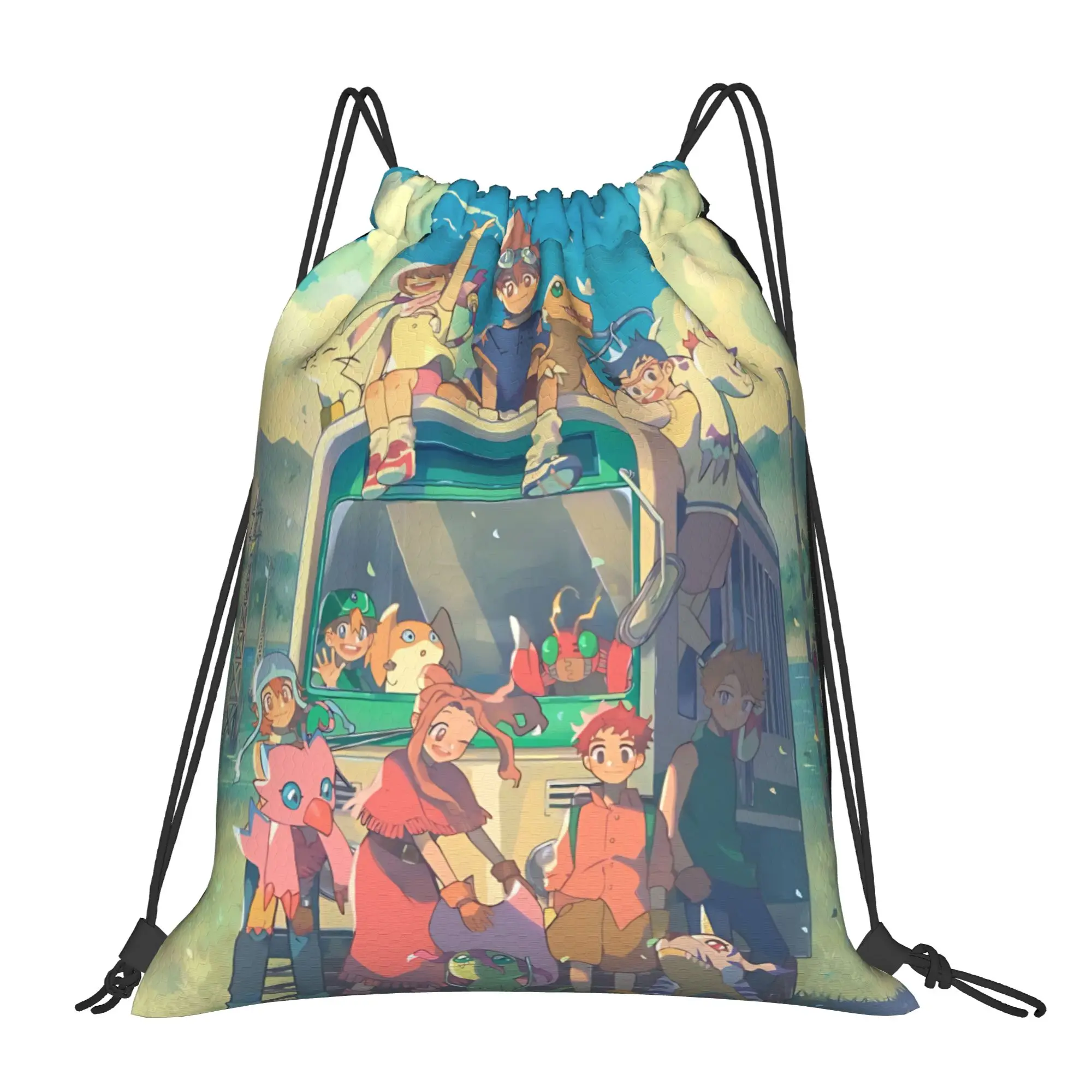 gym Pouch Digital Monster  Drawstring Bags Gym Unisex Storage Organize Bundle Pocket Rope Bag