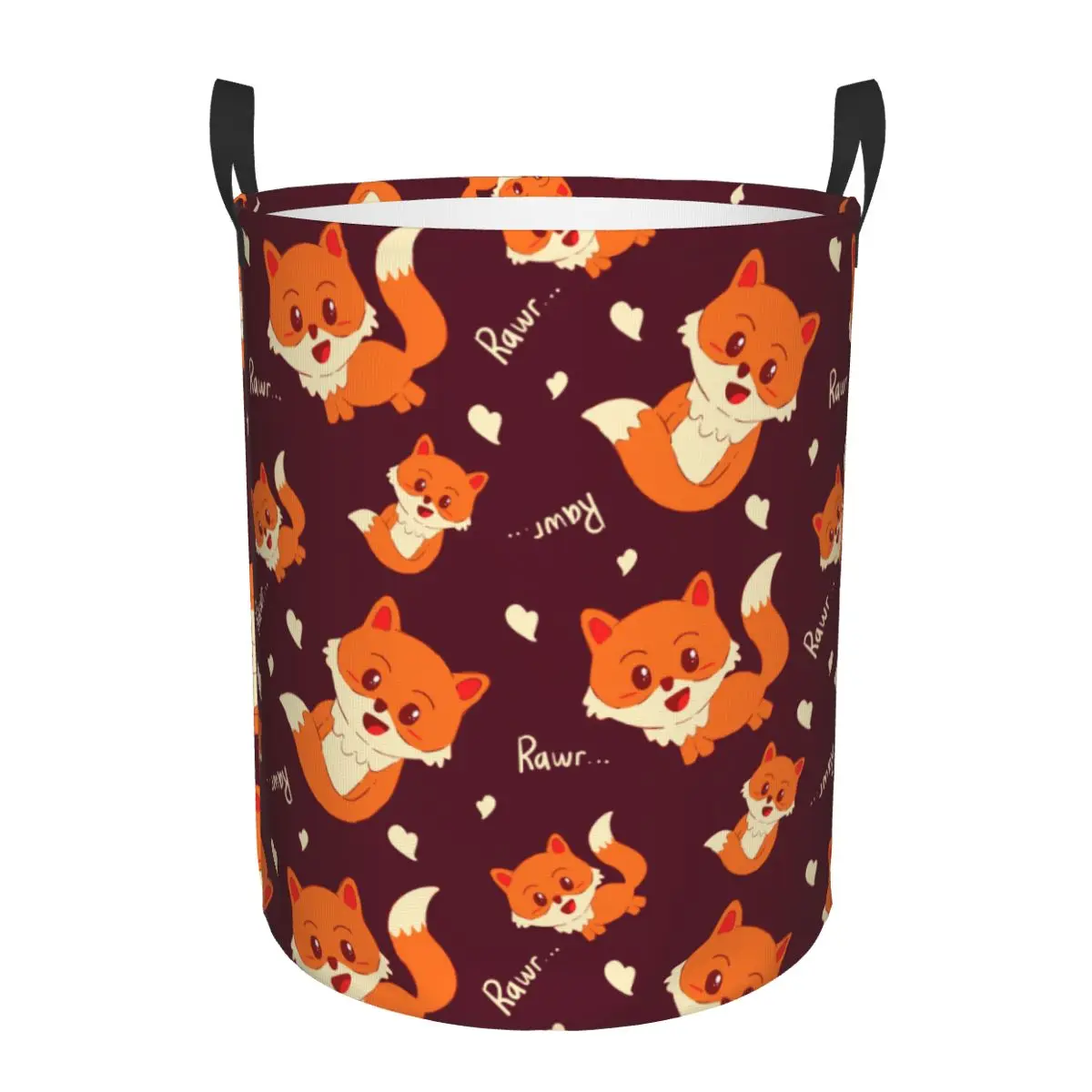 Foldable Laundry Basket for Dirty Clothes Cute Fox Storage Hamper Kids Baby Home Organizer