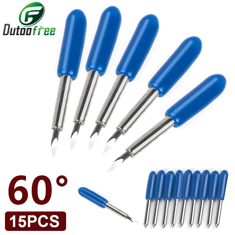 

15PCS/lot 60 Degreel Roland Cutting Plotter Vinyl Cutter Knife Plotter Carbide Tungsten Blades Offset