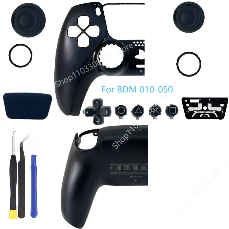 For PS5 Controller White Housing Shell Game Controller Shell Cover with Buttons  Black Kit BDM 010 020 030 040 050