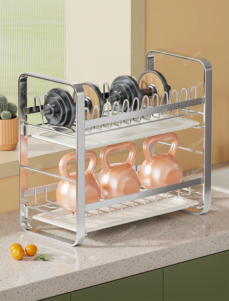 *Stainless Steel Bowl Rack Kitchen Shelf Household Multifunctional Drain Dish Storage Organizing Rack