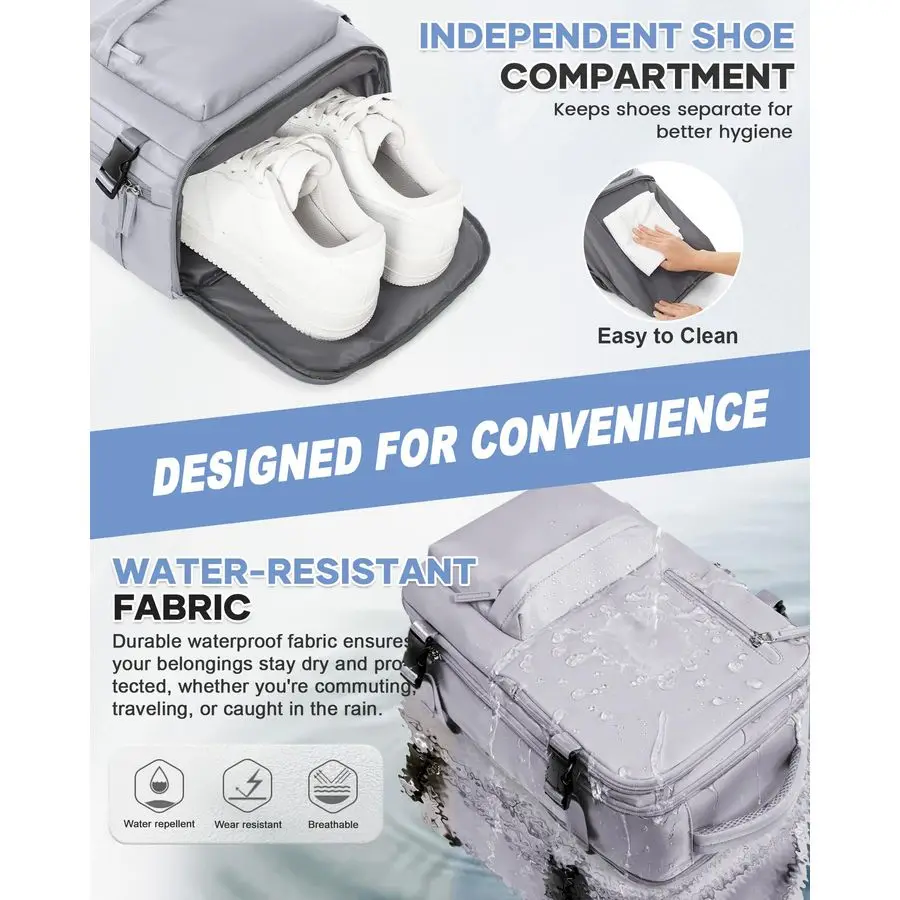 กระเป๋าเป้เดินทาง กระเป๋าถือขึ้นเครื่องบินได้ ใส่แล็ปท็อปได้ เหมาะสำหรับทำงาน ธุรกิจ สำหรับผู้หญิง ผู้ชาย กระเป๋าเดินทาง