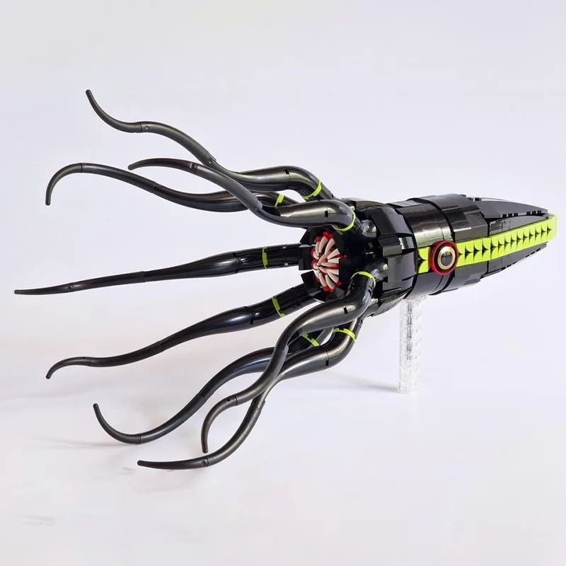 

670 шт. гигантский кальмар, модель океанского существа, морской монстр, образовательная модель, строительные блоки «сделай сам», игрушки на день рождения, подарок