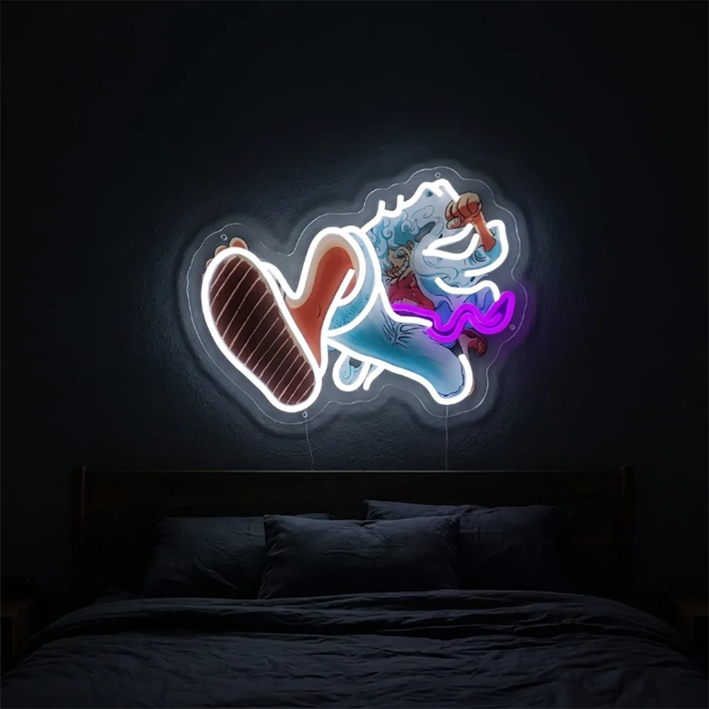 Letrero LED de Neón Personalizado de One Piece Luffy Nika Form, Decoración de Pared de Anime para Habitación de Otaku, Excelente Regalo para Coleccionistas de One Piece