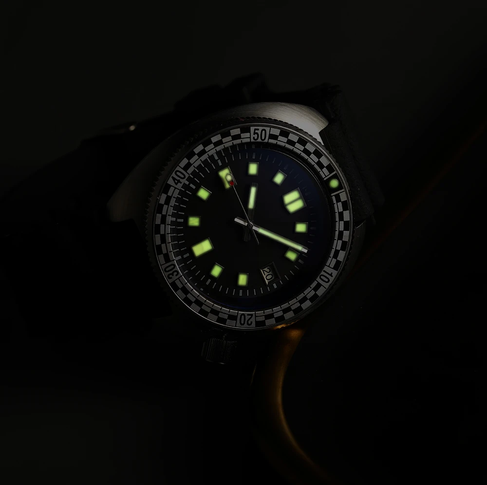 316L Black Blue Rally Stainless Steel Vintage 6105 Waterproof Watch  Japan NH35 Automatic Men Watch