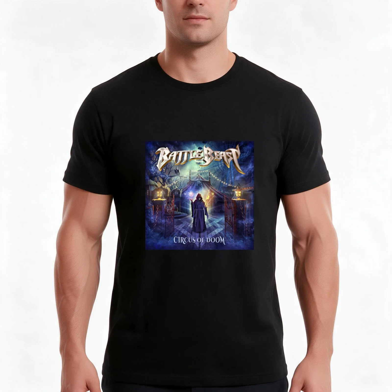 The Circus Battle Beast T-Shirt, Summer Casual Cotton Tee, Oversized Streetwear Tops, Vintage Graphic Print, Unisex Men Women