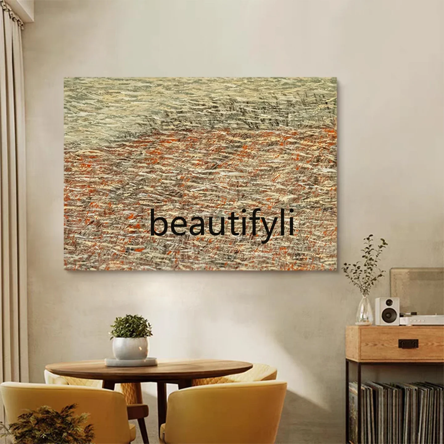 

Hand-painted oil painting horizontal drawing living room decorative painting high-end modern minimalist hanging painting1184
