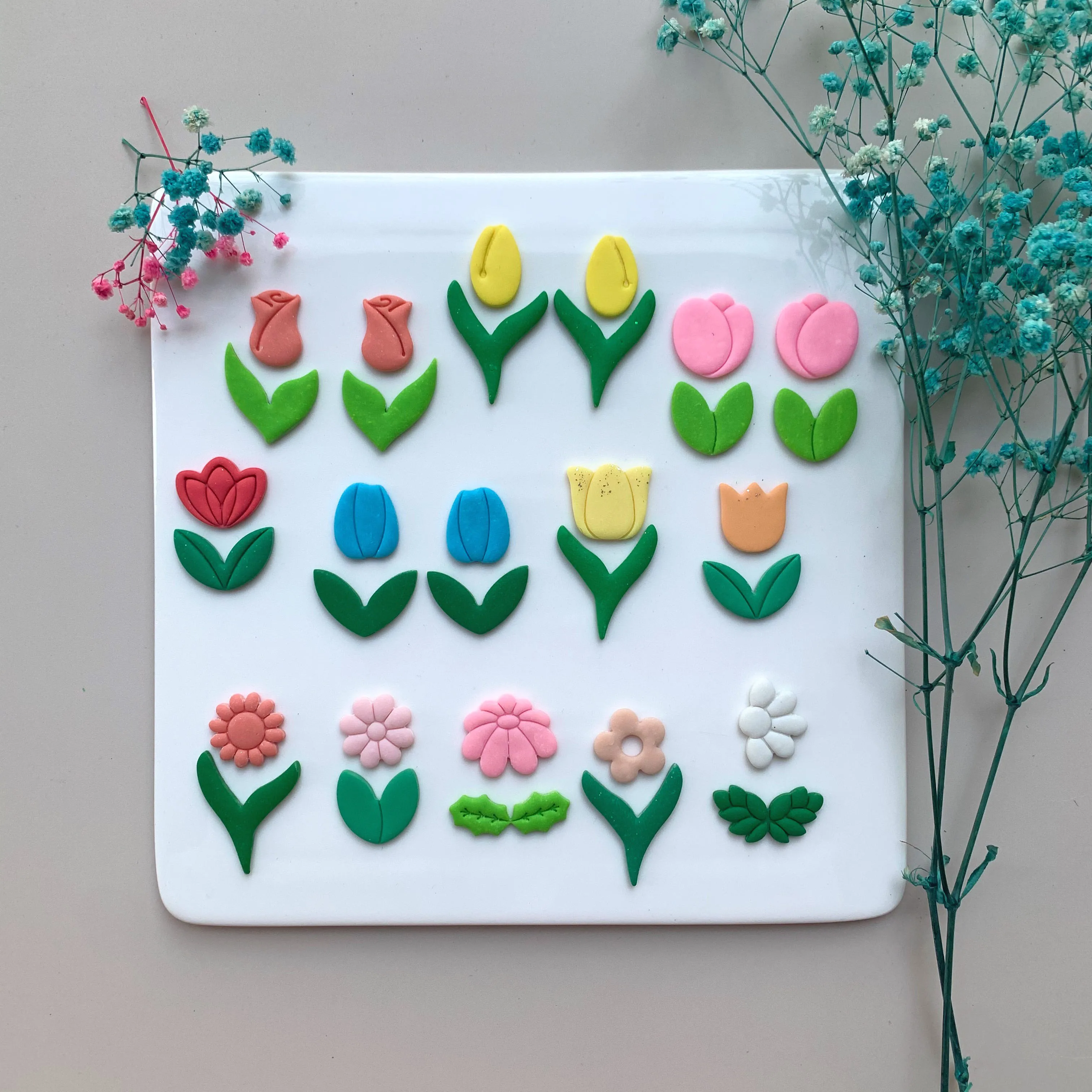 Flower Leaf Plant Series Rose/Tulip/Sunflower Shape Polymer Clay Cutter Cutting Molds For DIY Earrings Jewelry Decoration Making