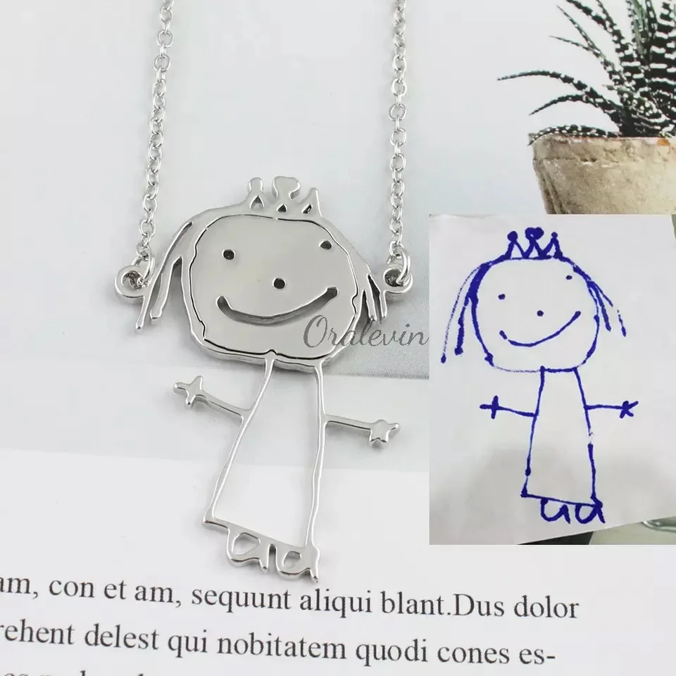 

DIY Kids Painting Necklace, Stainless Steel Pendant, Personalized Children's Necklace