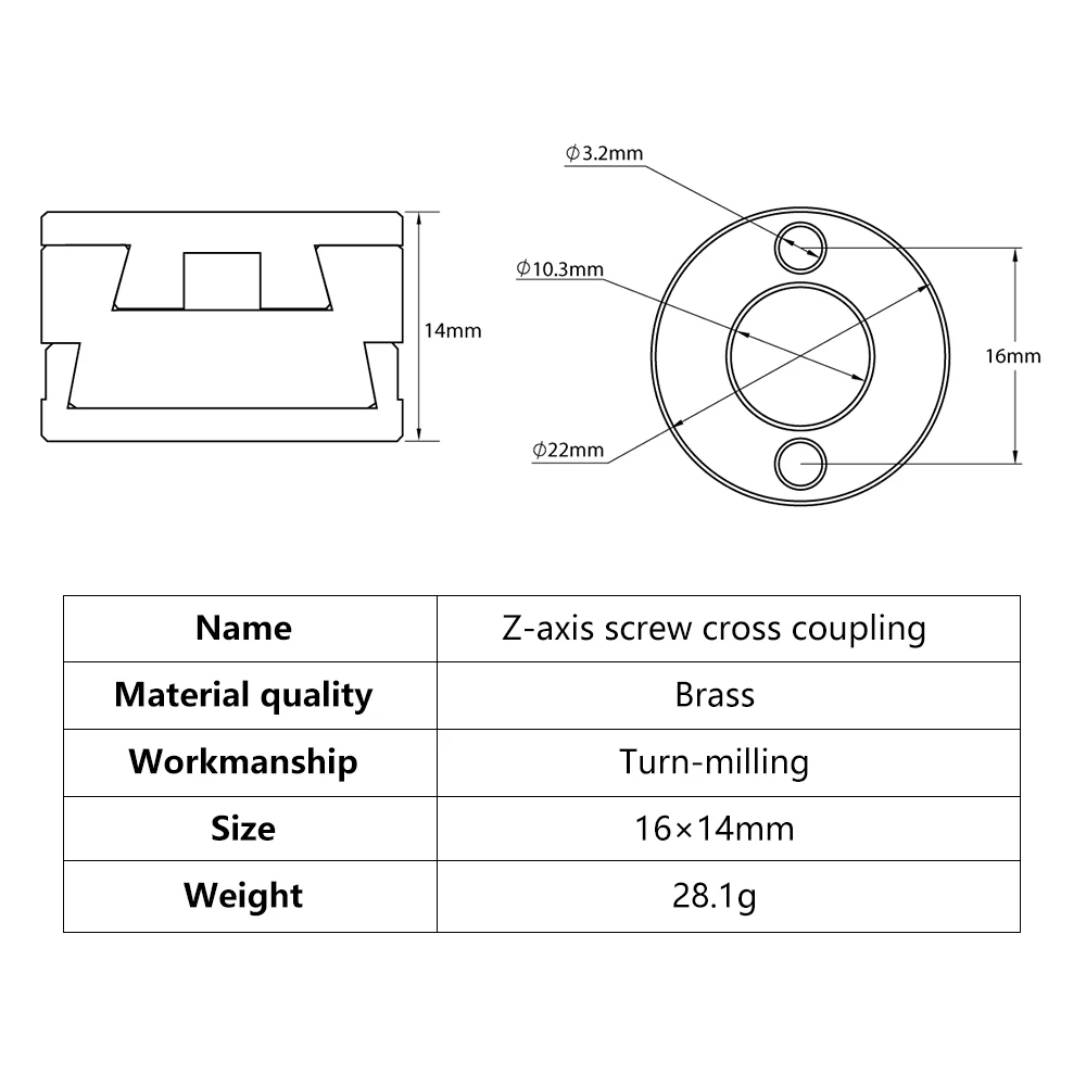 Rampen 16mm Oldham Kupplung Für VzBoT BLV 3D Drucker T8 Z-achse Schraube Heißer Bett 3D Drucker Teile t8 Blei Schraube Koppler