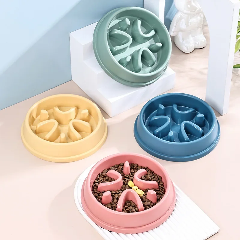 Pet Dog Slow Feeder Bowl Fun Non Slip Anti-Gulping Slower Food Feeding Dishes Eco Dog Bowl for Large Medium Small Dogs Puppy