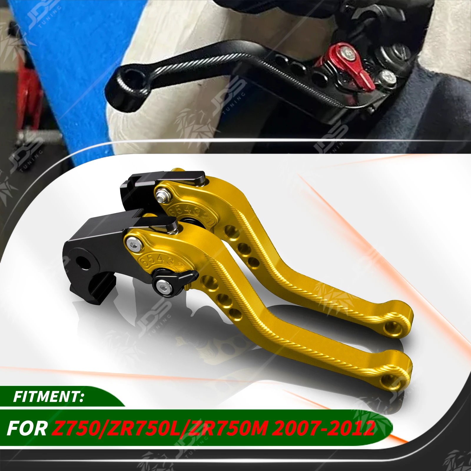 For Kawasaki Z750/ZR750L/ZR750M 2007-2012 Sport Short Brake Lever Set Adjustable Handle Levers Three-Fingers Accessories Parts