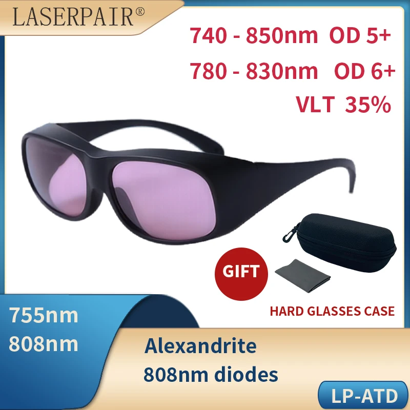 LaserPair 740-850nm OD5+ Лазерные защитные очки для александрита, диодное лазерное косметическое оборудование и машина