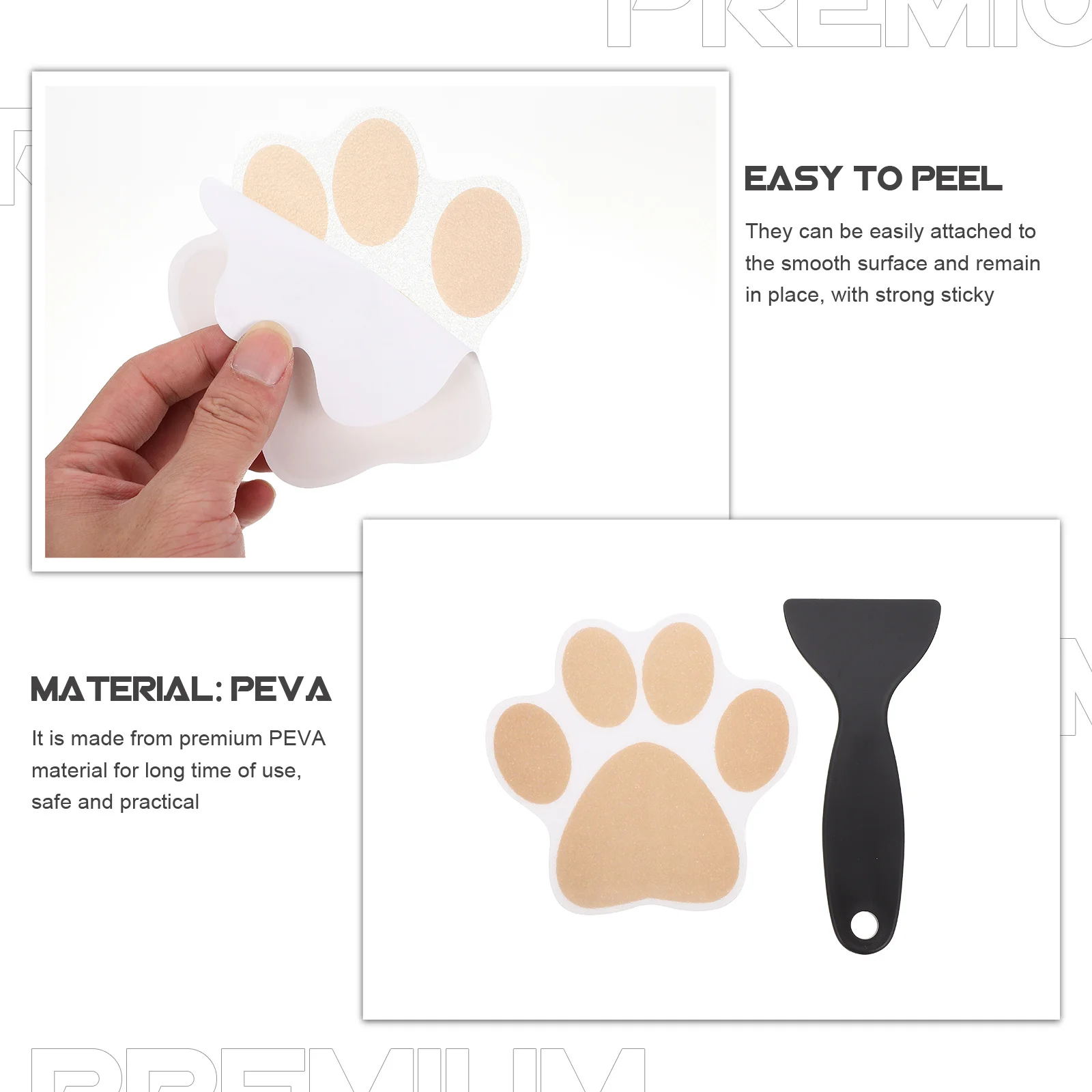 

1Set Anti-Slip Sticker Dog Paw Pattern Waterproof Non-Slip Bathtub Sticker for Bathroom Floor Stairs Safe Easy Peel and