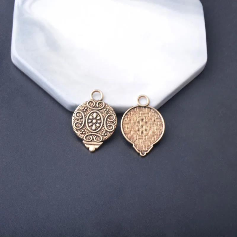 10 Stück/Set Ethnische Antike Silber- und Goldfarbene Anhänger Herz Blätter Schmuckzubehör Geometrische Blume Boho Anhänger DIY Damenohrringe – Detail 14