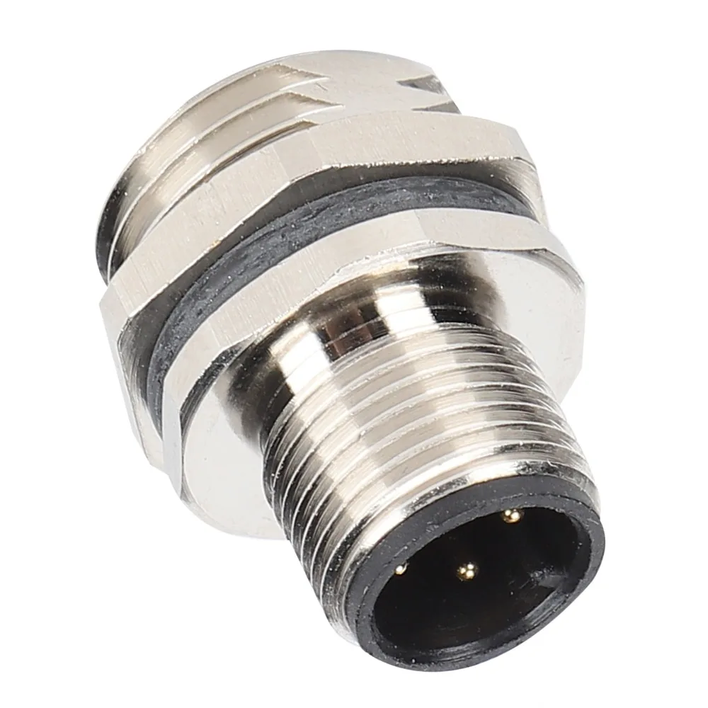 Automation 4 Pin M12BP4 Connector Front Mount M16 Thread Panel Mounted 4A 250V Waterproof Connector Cable Connection