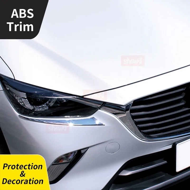 

For Mazda CX-3 Headlight Eyebrow Trim Strip Sequins
