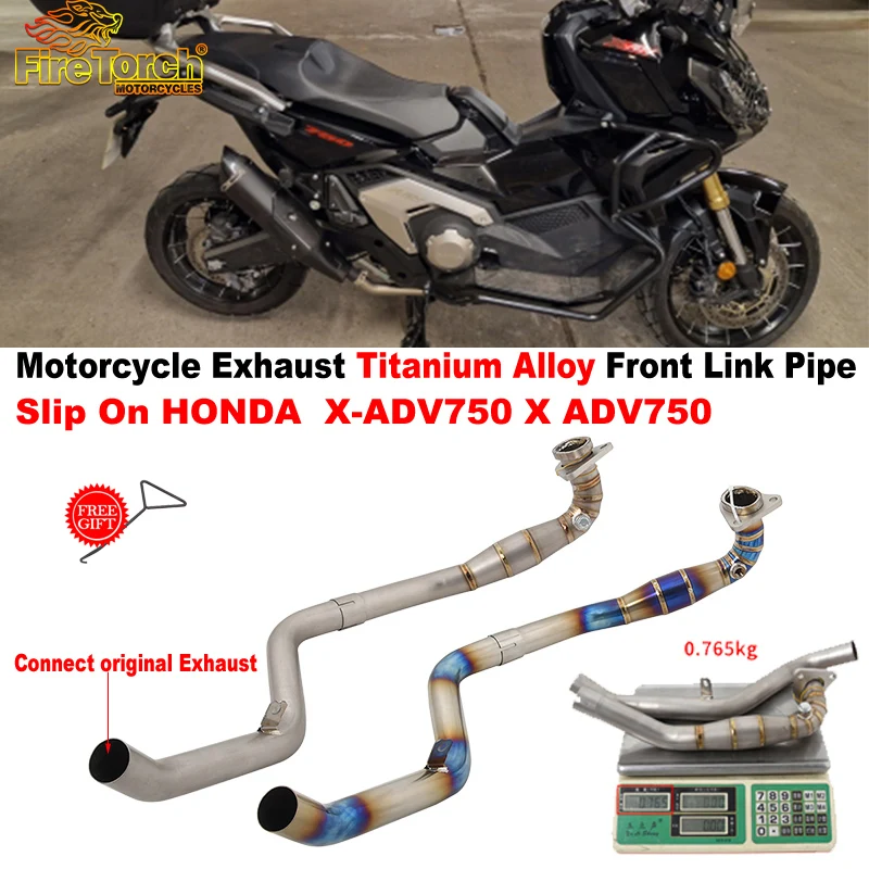 

Motorcycle Exhaust System Escape Titanium Alloy Front Pipe Link Original Muffler Motorcross For Honda XADV750 X ADV750 ADV 750