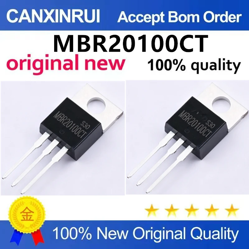 （5pcs10pcs）Original genuine MBR20100CT TO-220AB 100V/20A direct insertion Schottky rectifier diode