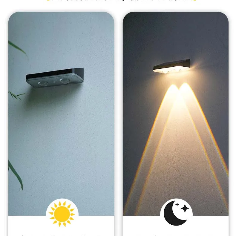 Luces solares para vallas, luces de paso alimentadas por energía Solar para exteriores, impermeables, de pared para Patio, jardín, porche, camino,