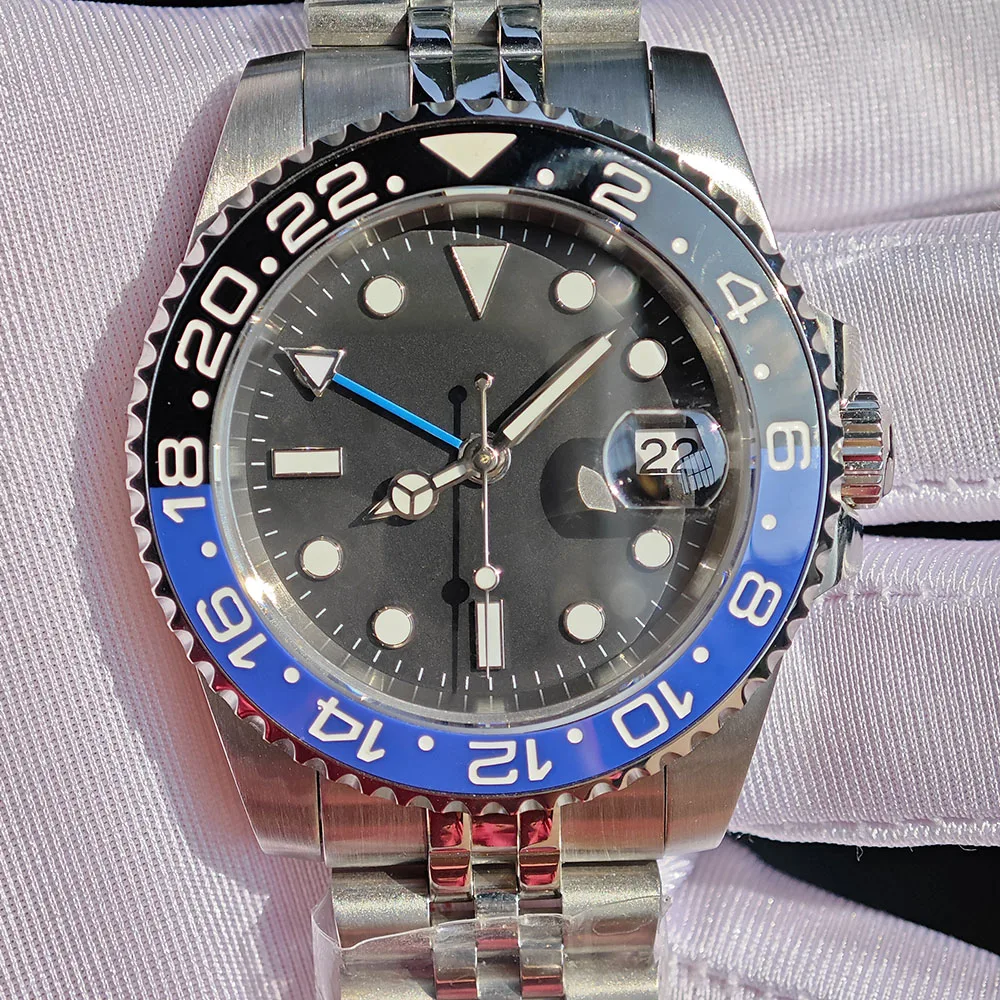 High-end Business Mechanical  Watch Glow-in-the-dark Single Calendar Sapphire Glass stainless steel Top Original quality