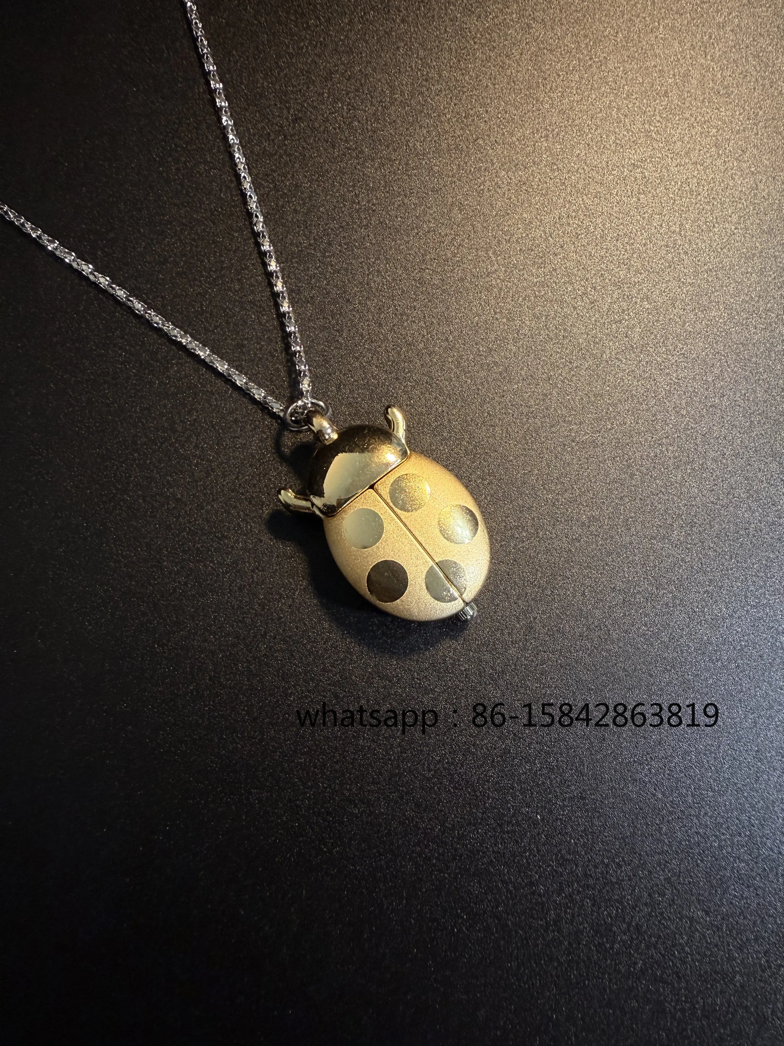 NewVintage Ladybug Timekeeper Pocket Watch Necklace, Accessories