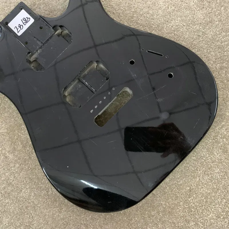 EB683  Black Color ST Guitar Body 6 Screws Fixed Bridges Unfinished 6 String Electric Guitar Replace and DIY Parts