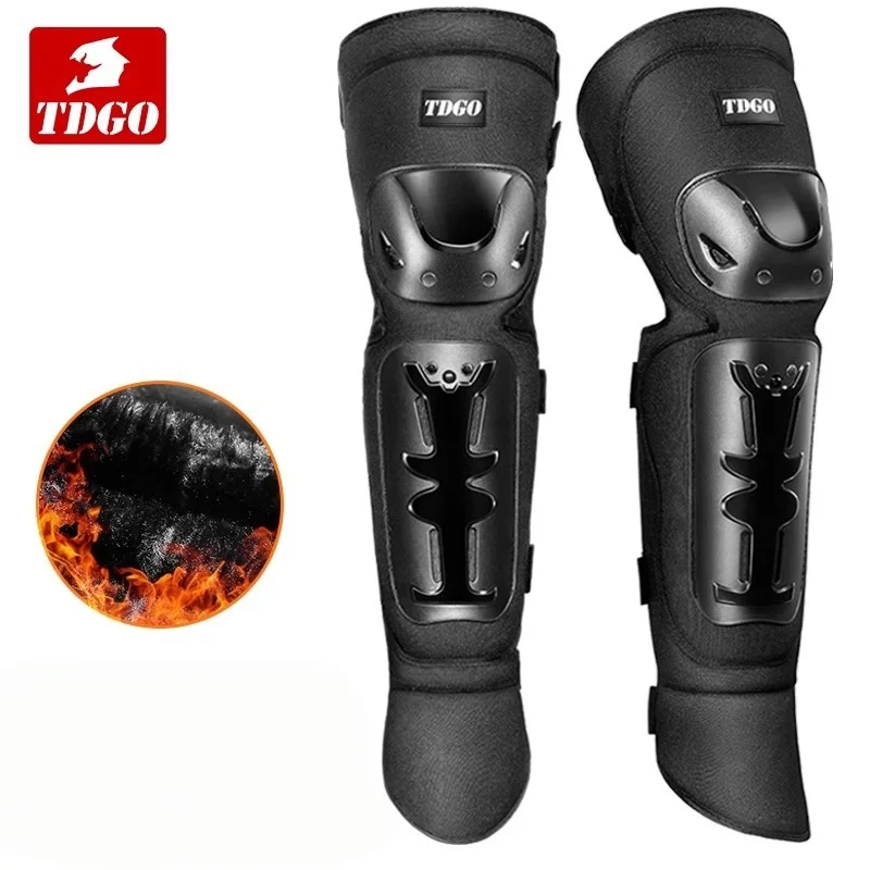Motorcycle Riding Warm Knee Pads with Built-in CE2 Grade Protective Gear Anti-collision Windproof Extended 70cm Warm Leg Guards