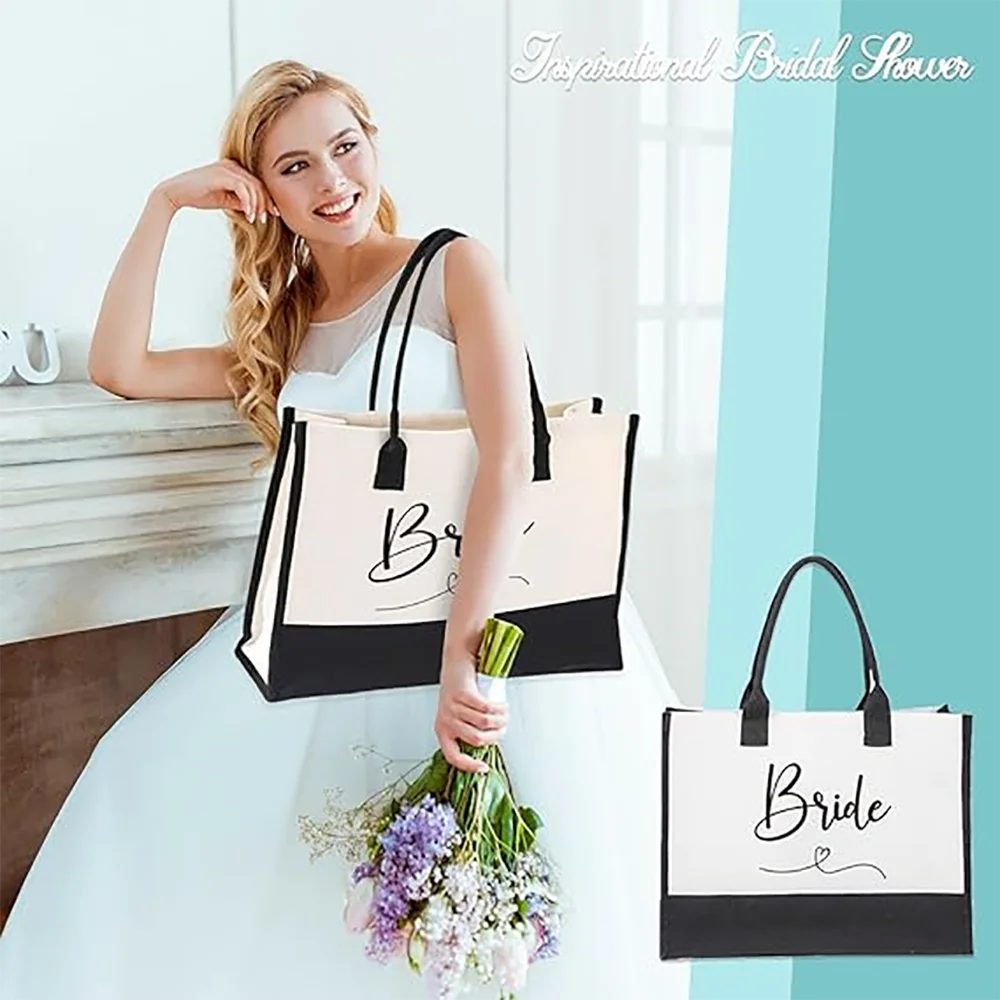 1 pz decorazione di nozze Tote Bag sposa per essere regali per fidanzamento addio al nubilato anniversario viaggio Canva per forniture per feste