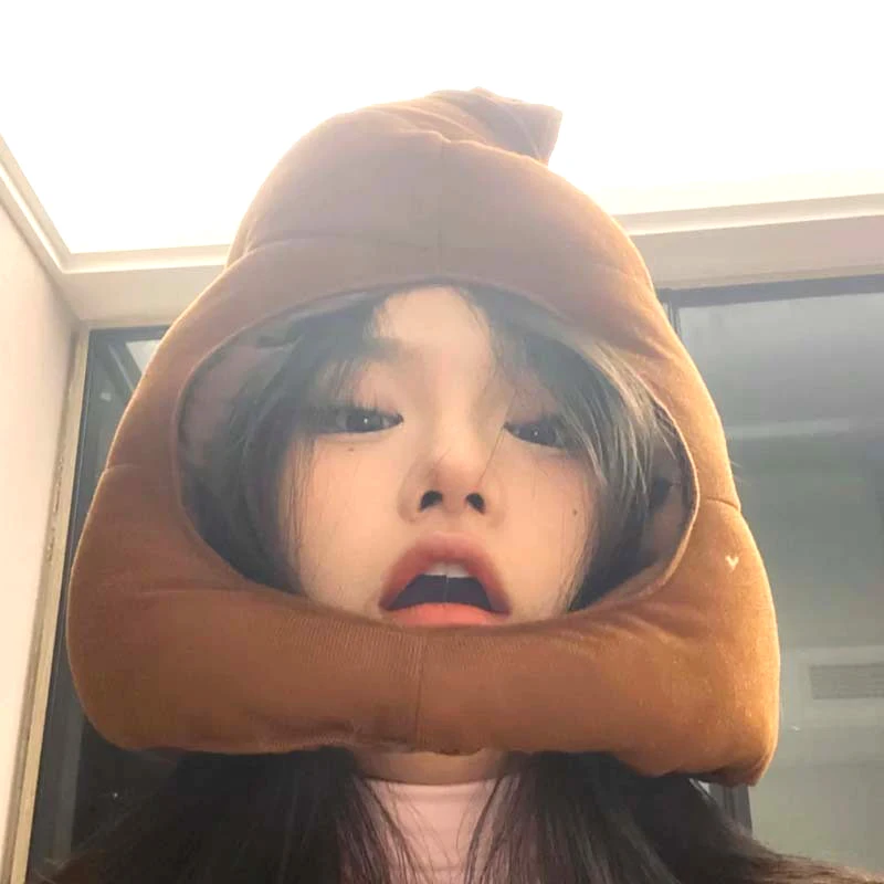 똥 머리 커버 카니발 무대 공연 장식 소품과 귀엽고 재미있는 갈색 똥 모자