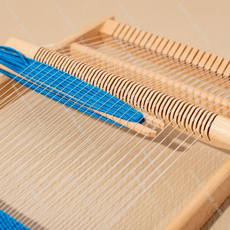 Kids Wooden Mini Weaving Loom DIY Fabric Knitting Machine Educational Toy Fine Motor Training Handicraft Tool