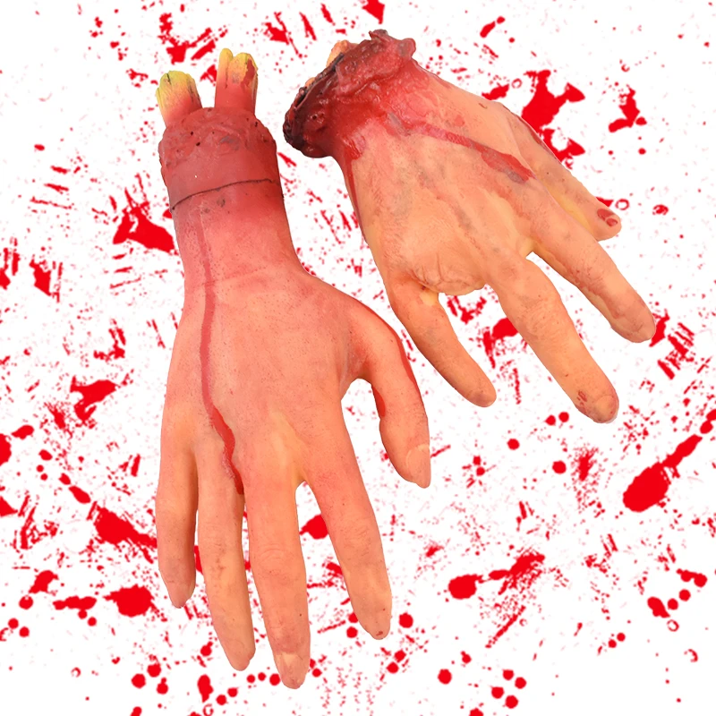 Fake Bloody Hand Broken Finger Leg Foot Heart Haunted House Scary Halloween Party Supplies Horror Props Prank Toys