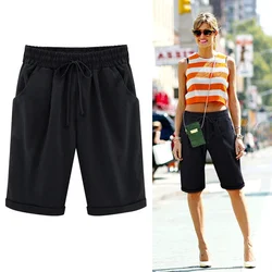 Women's Solid High Waist Harem Pants Capris Plus Size Summer Beach Womens Trousers Autumn Black Casual Loose women's shorts