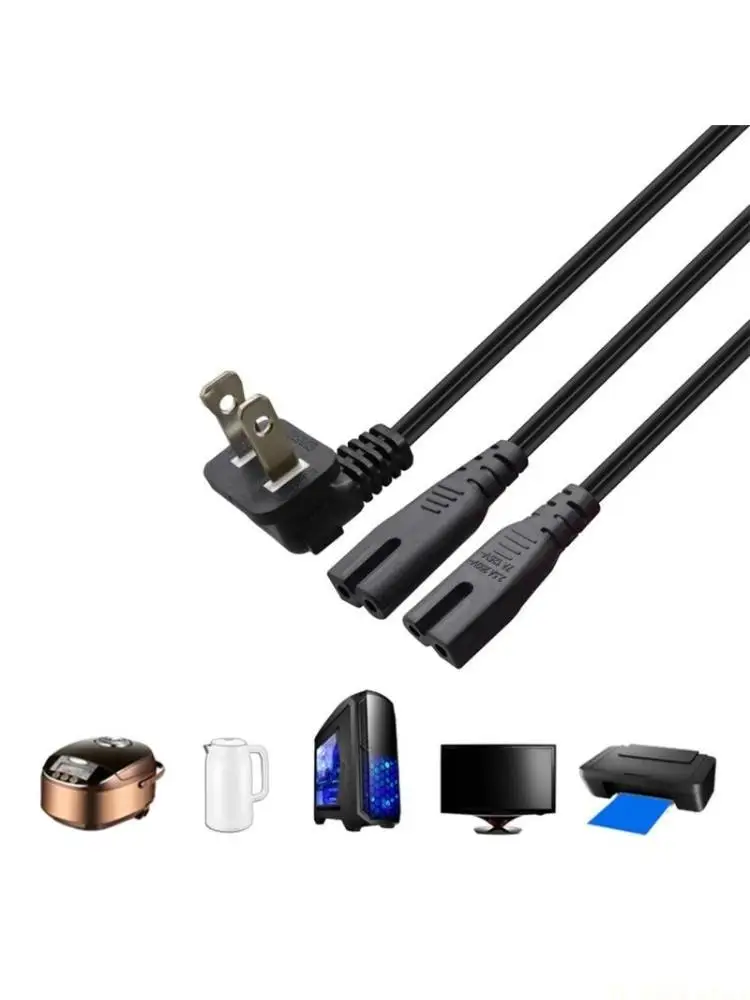 

E56B Polarized 2 Pin Male to Double D Shaped Female Power Adapter Cord, UL Listed, 1.8 Meters