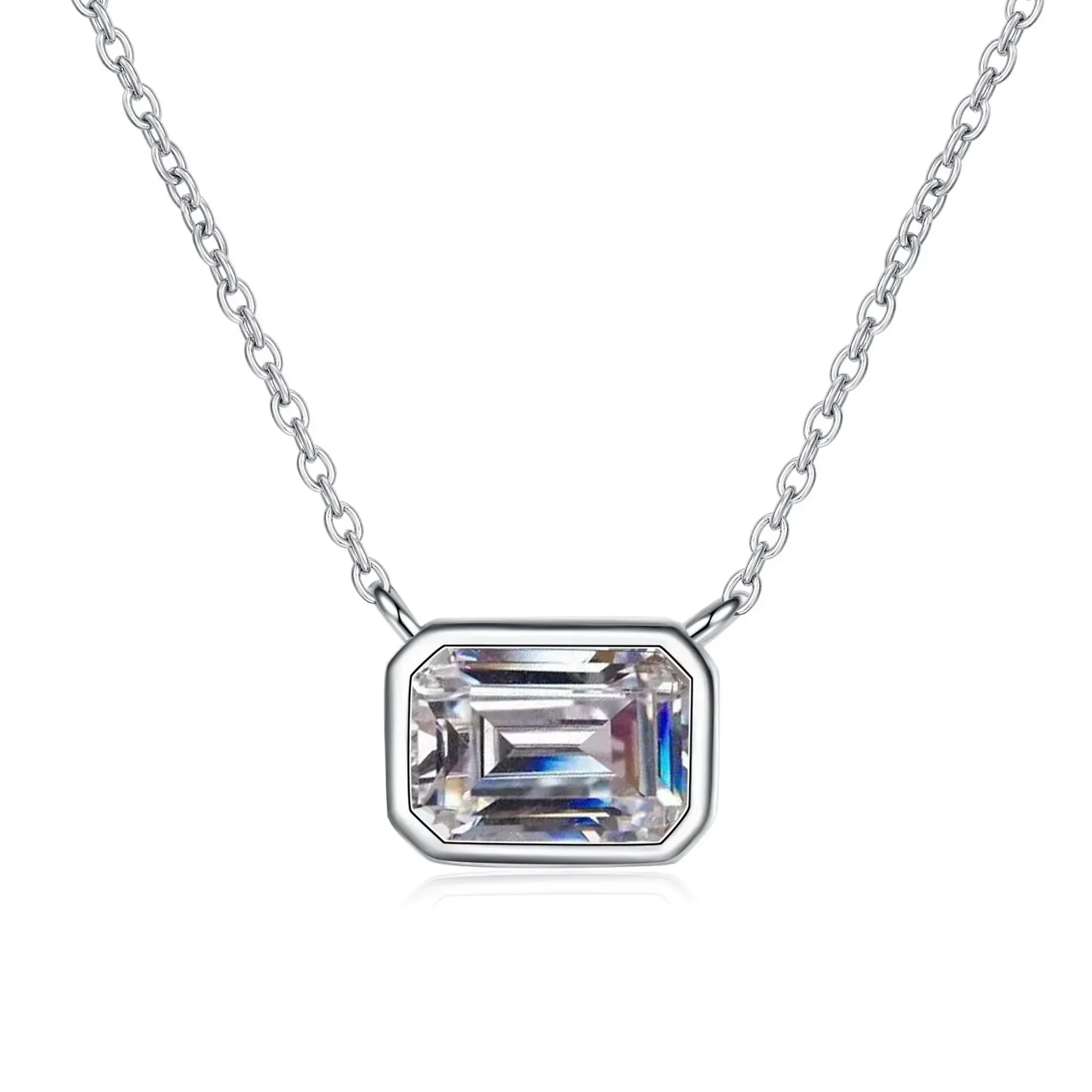 

Luxury Collarbone Chain PT950 Platinum Women's Necklace Sugar 1ct Moissanite Diamond Exquisite Choker Pendant Nice Jewelry Gift
