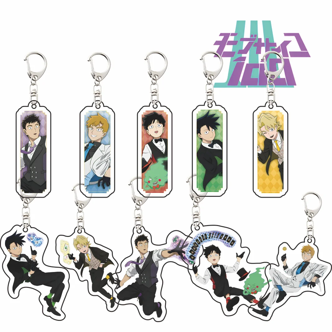 Acrylic Key Chain Fan TV Anime Mob Psycho 100 III Table Game Illustration Collectible Anime Themed Keychain Fan