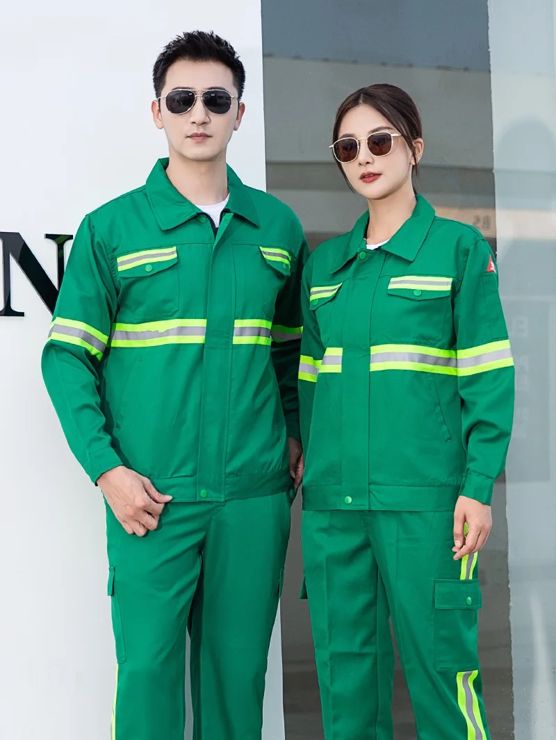 Hi Vis Long Sleeve Reflective Strip Work Wear Road Administration Work Clothing Environmental Sanitation Uniforms Landscaping