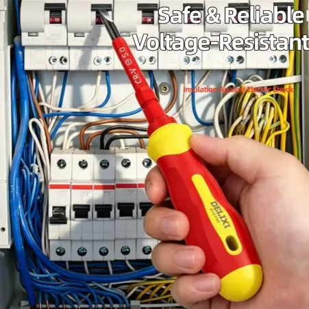 10Pcs VDE Insulated Screwdriver Set with Magnetic Case Interchangeable Blades 500V Home & Professional Electricians Tools