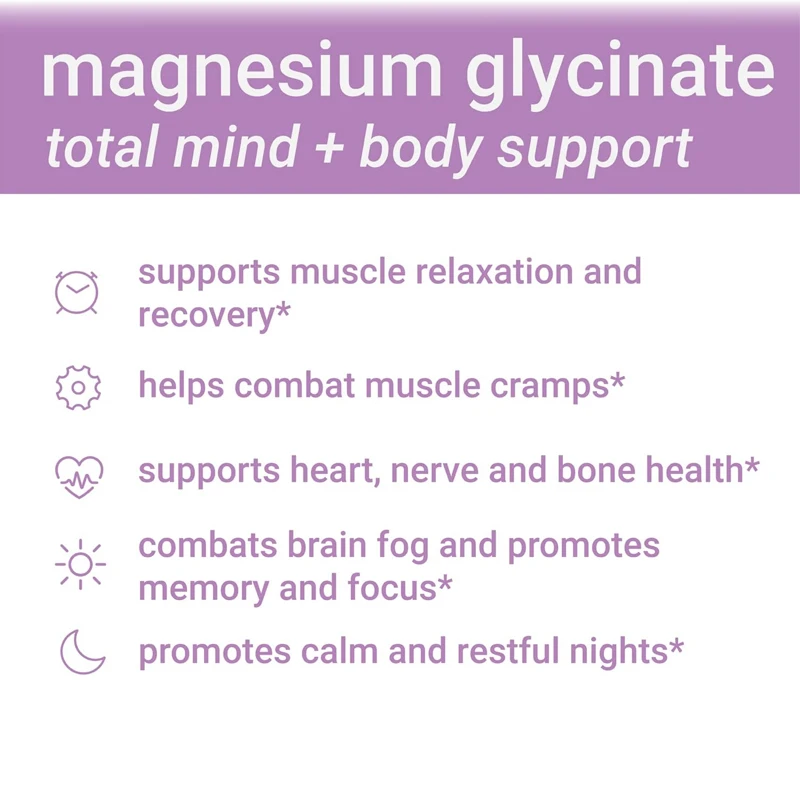 Magnesium Glycine 1000mg - Pure Magnesium Supplement - Chelated Maximum Absorption -60 Capsules