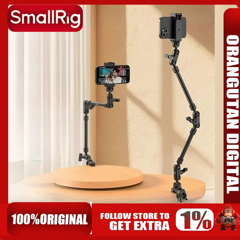 

SmallRig 4766, многофункциональная металлическая настольная консольная подставка, заполняющий светильник, подставка для мобильной прямой трансляции, подставка для верхней съемки