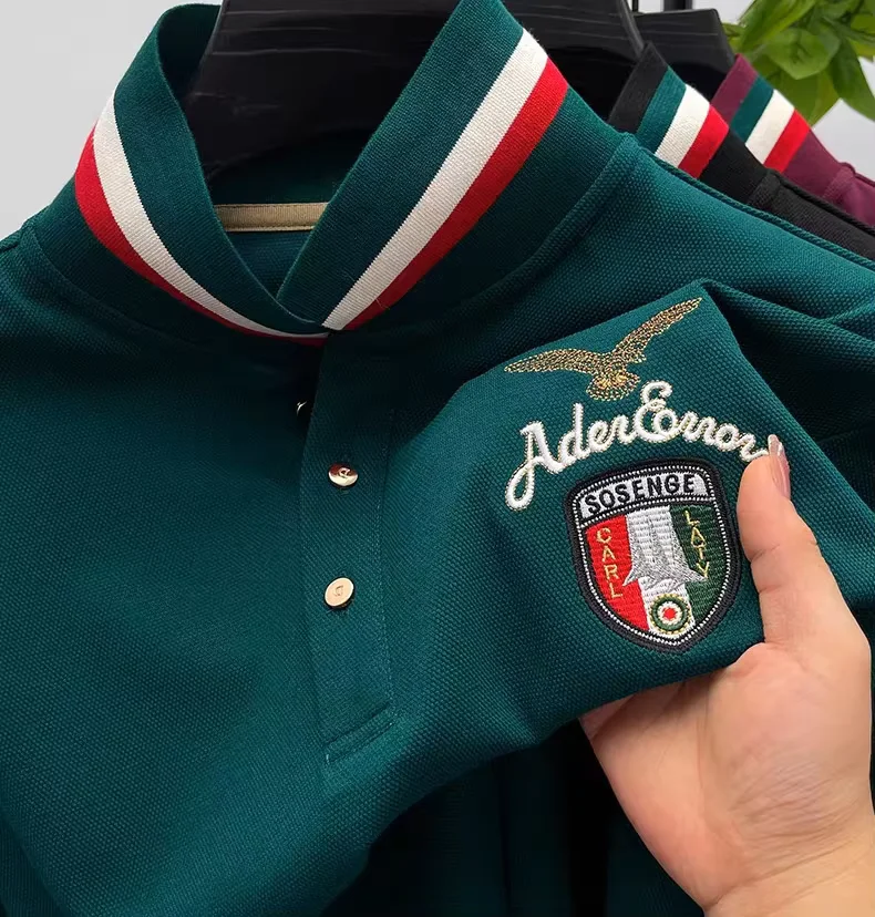 High end brand men\'s long sleeve polo shirt Spring Autumn fashion embroidery Korean casual business T-shirt Paul men\'s  clothing