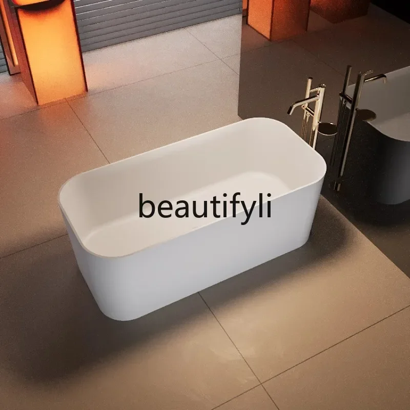 

PMMA artificial stone bathtub high-end skin-friendly rectangular bathtub home hotel bed and breakfast double bathtub4593